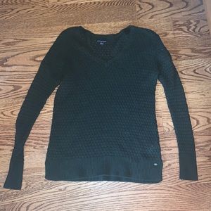 american eagle dark green sweater